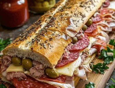 Sándwich italiano gigante Muffaletta