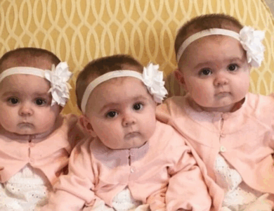 Los padres esperaban tener un solo bebé, pero nacieron trillizas idénticas. ¿Cómo lucen ahora?