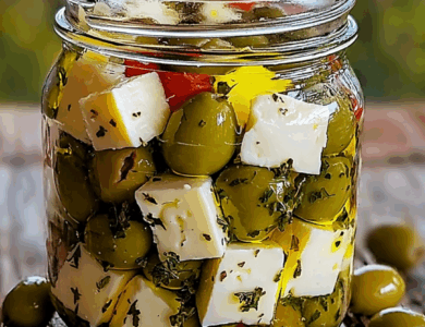 Tarro de Queso y Aceitunas Marinado: Sencillo, Sabroso y Ideal para Compartir!
