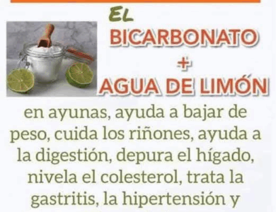 Bicarbonato de sodio con limon Bicarbonato de sodio con limon