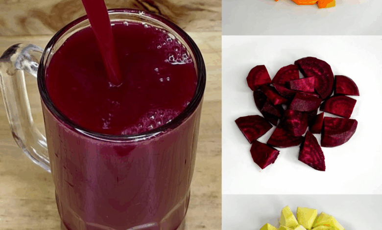 Batido Natural de Remolacha, Zanahoria y Manzana Verde: Energía, Color y Bienestar en un Vaso