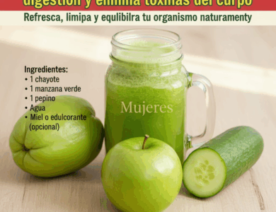Jugo de Pepino, Manzana Verde y Chayote: Un Depurativo Natural para Desinflamar el Abdomen