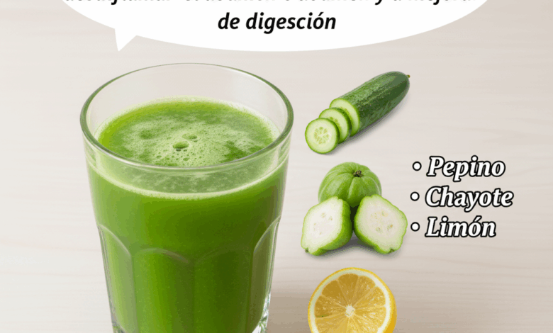 Jugo de pepino, manzana verde y chayote: una bebida natural para la digestión y la desinflamación