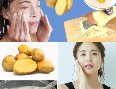 Limpiador facial casero de papa, leche y aloe vera para iluminar la piel y reducir manchas Limpiador facial casero de papa, leche y aloe vera para iluminar la piel y reducir manchas